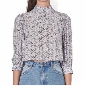 Rolla’s Stephanie Clover Puff Sleeve Blouse White